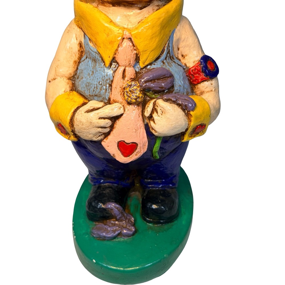 Vintage Clown Figurine 1979 Folk Art MCM Rare Collectible Hand Painted Ceramic - Picture 11 of 11